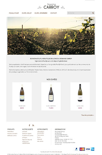 Boutique de vente de vins Pouilly-Fumé Carroy